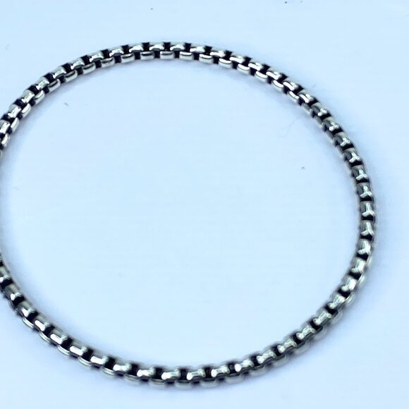 James Avery Retired Sterling Silver Rustic Box Chain Bangle Bracelet 8" JR661 - Picture 5 of 7